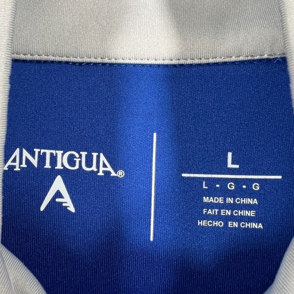 Antigua Bridgestone Pullover Vest Mens Large Blue Sleeveless 1/4 Zip Mock Neck - Picture 2 of 13